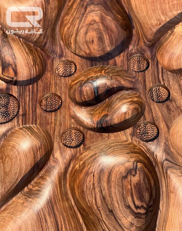 سینی مزه طرح اطلس با چوب گردو — تصویر ۲