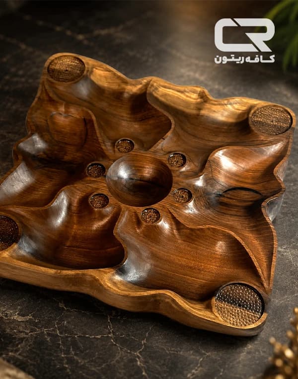 سینی مزه طرح تلار با چوب گردو