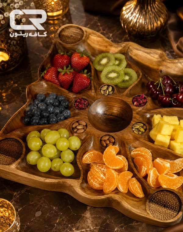 سینی مزه طرح تلار با چوب گردو — تصویر ۲