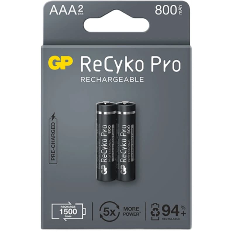 باتری نیم قلمی شارژی ReCyko PRO 800 میلی آمپر ساعت GP — تصویر ۲