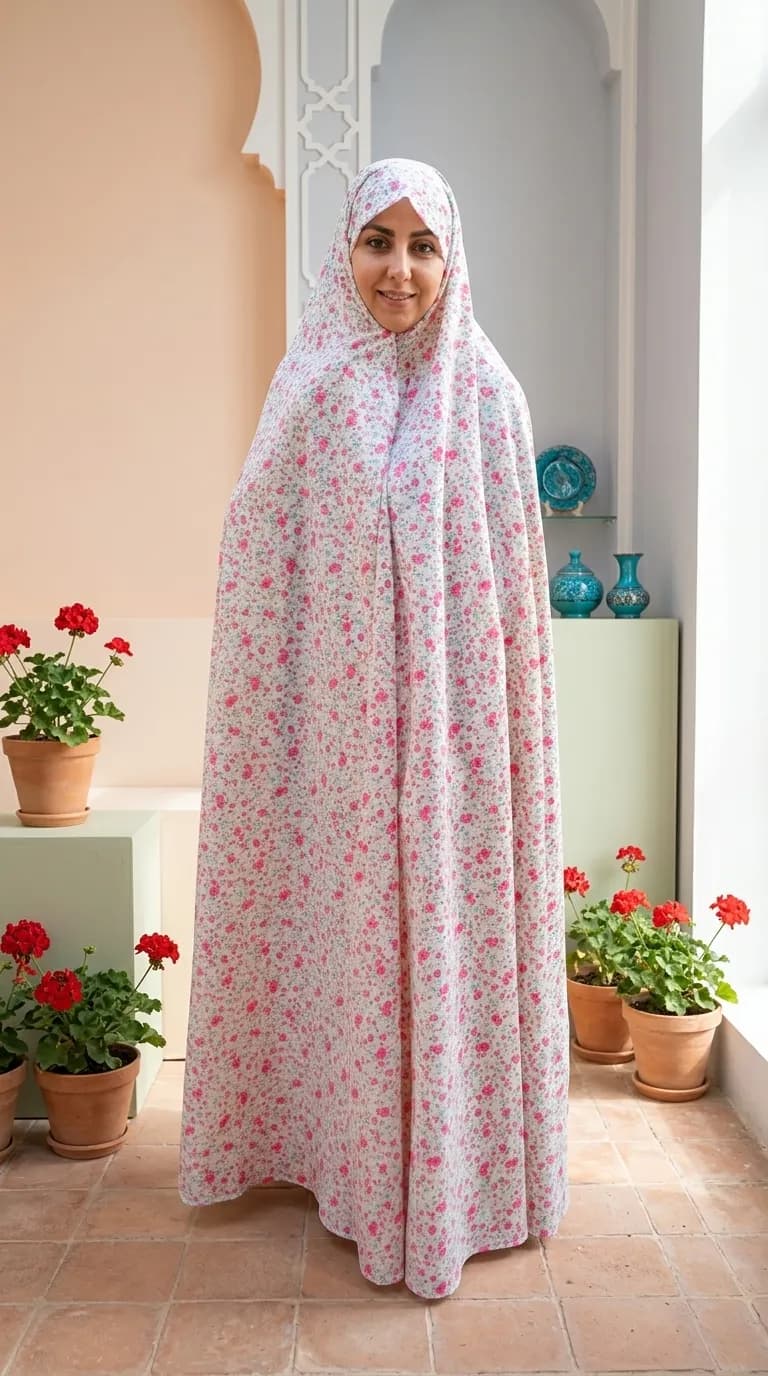 چادر ساده سنتی گلدار