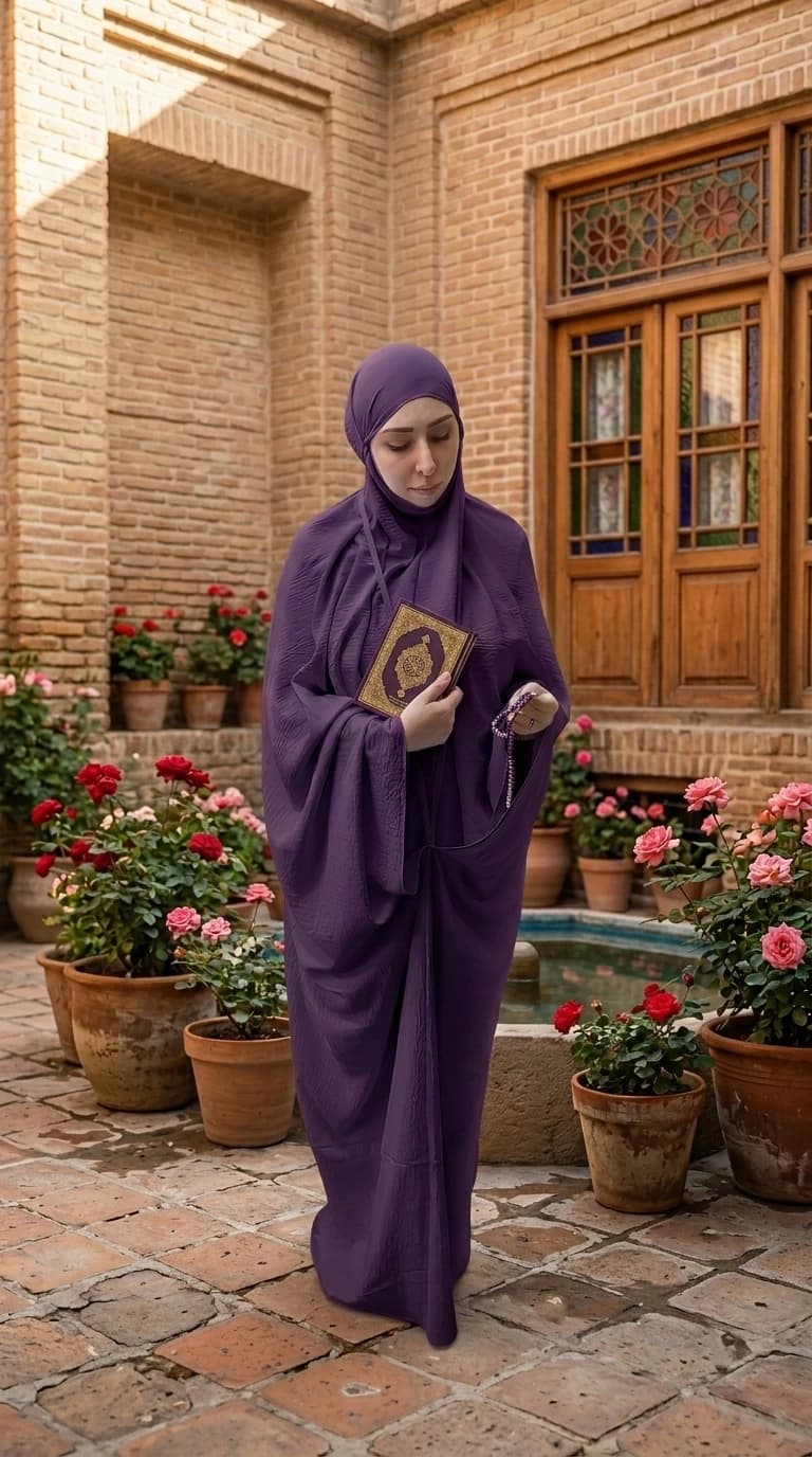 چادر نماز کیسه ای رنگی — تصویر ۲