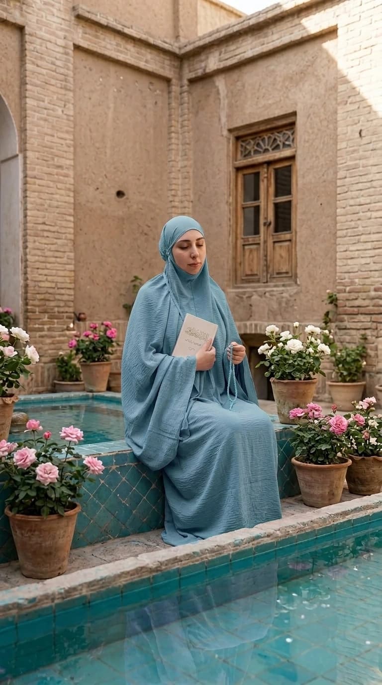 چادر نماز کیسه ای رنگی — تصویر ۳