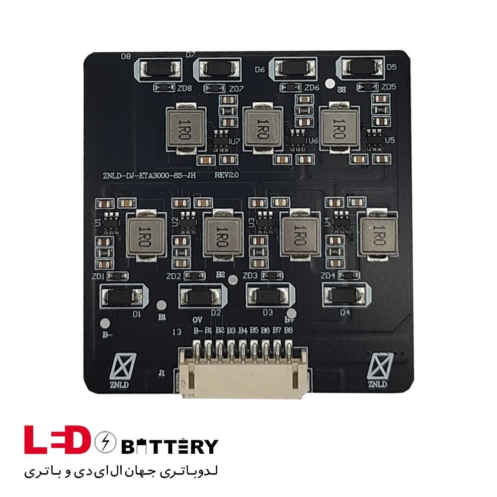 ماژول بالانسر اکتیو باتری لیتیوم فسفات آهن 8 سل 1.2 آمپر (8s 1.2A)