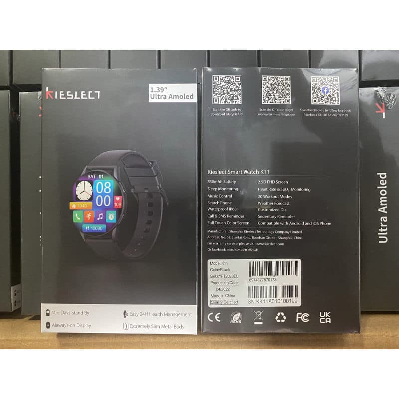ساعت هوشمند شیائومی Kieslect مدل Smart WATCH K11 PRO به همراه بند سیلیکونی – مشکی — تصویر ۳