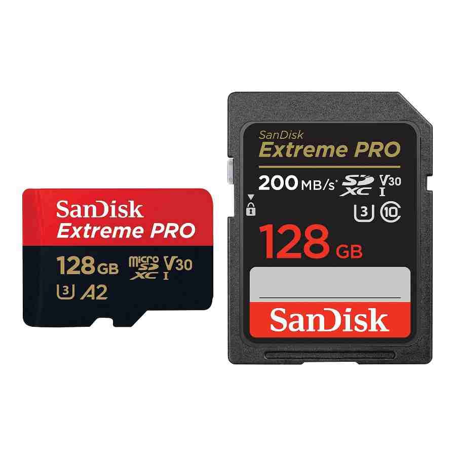 کارت حافظه SDXC سن دیسک مدل Extreme Pro V30 سرعت 200mb/s ظرفیت 128 گیگابایت — تصویر ۲