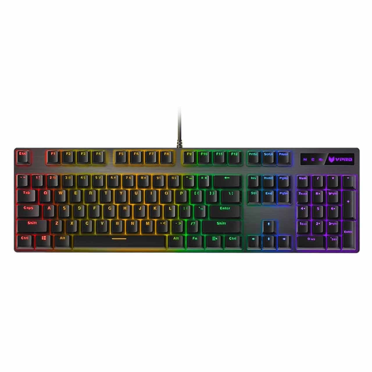 کیبورد با سیم گیم RAPOO مدل V500RGB – مشکی