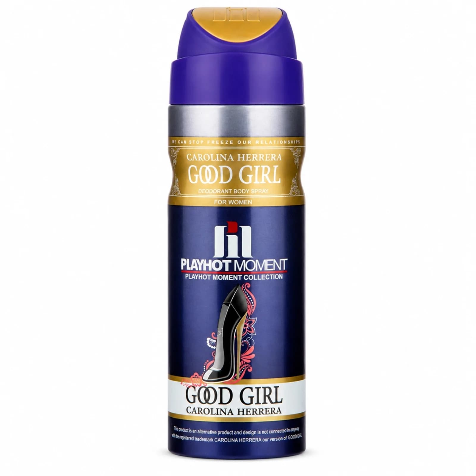 اسپری دئودورانت زنانه پلی هات مومنت با رایحه Carolina Herrera Good Girl حجم 200 میل