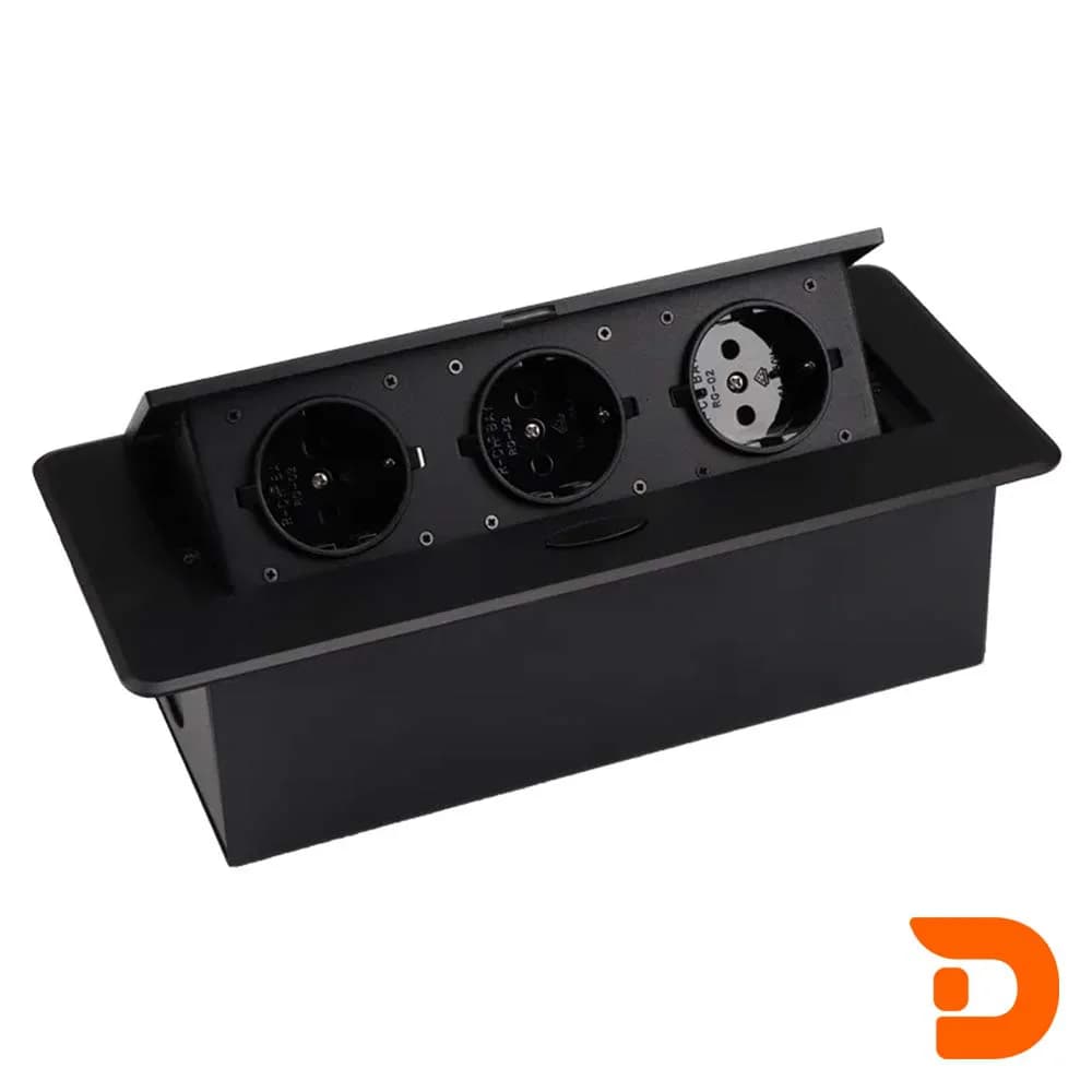 پریز توکار سه سوکت پلاتین کد 1070_1071 — تصویر ۲