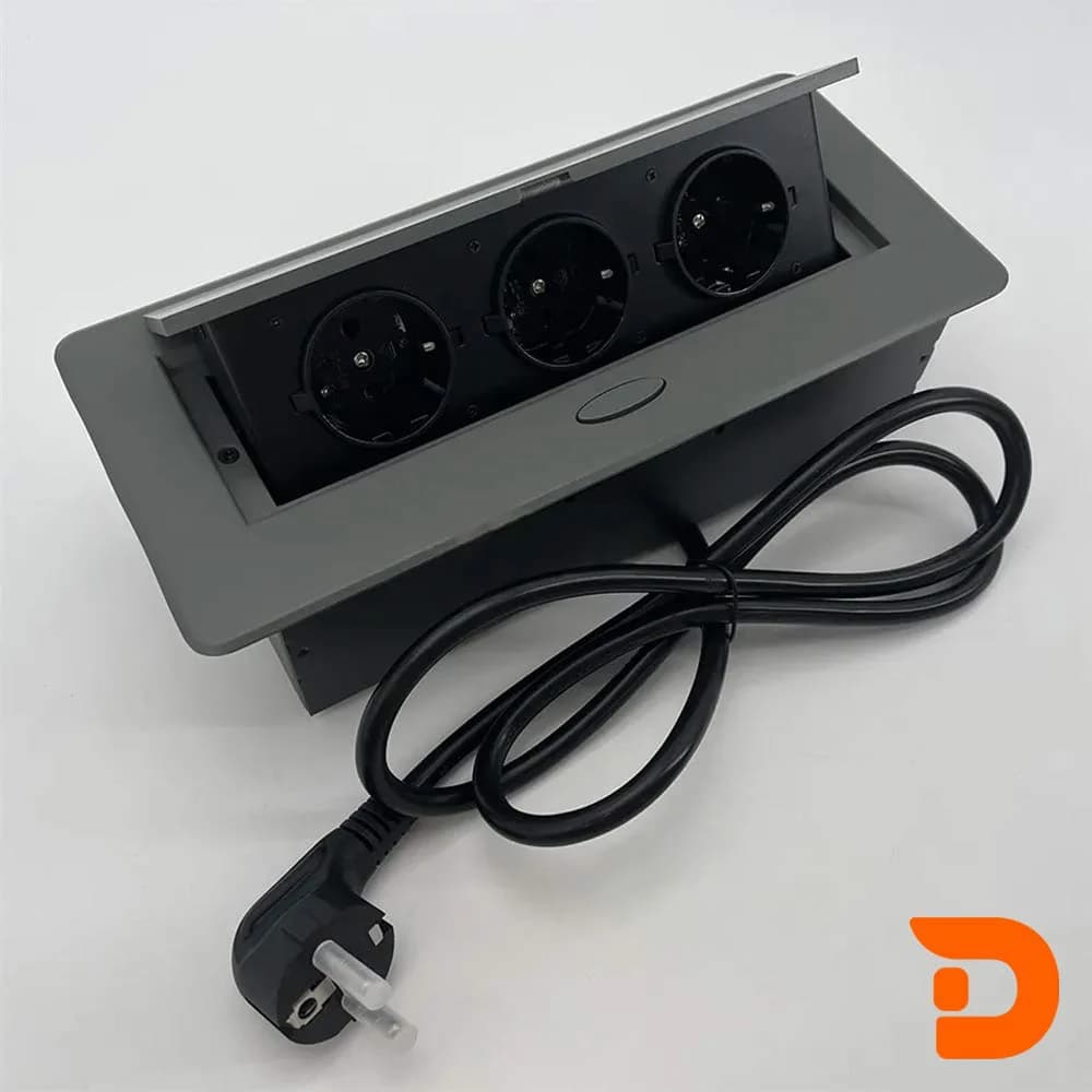 پریز توکار سه سوکت پلاتین کد 1070_1071