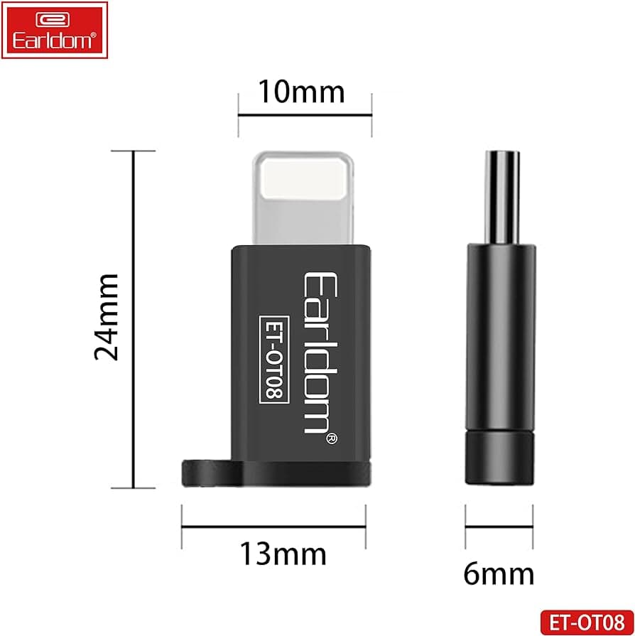 مبدل میکرو USB به لایتنینگ ارلدام مدل ET-OT08 — تصویر ۳