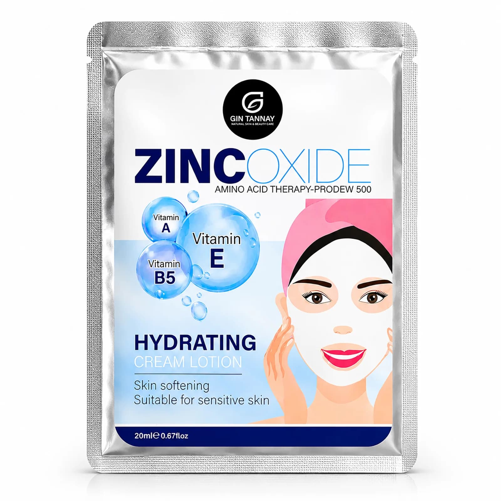 ماسک صورت ژین‌ تانای مدل Zinc Oxide مناسب پوست حساس