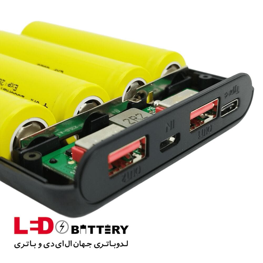 قاب پاوربانک 4 باتری 13000 میلی آمپر فست شارژ واقعی + ویدئو — تصویر ۶