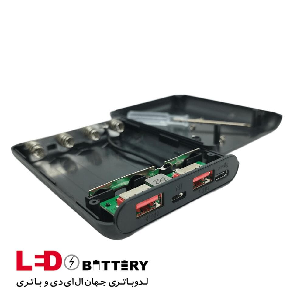 قاب پاوربانک 4 باتری 13000 میلی آمپر فست شارژ واقعی + ویدئو — تصویر ۴