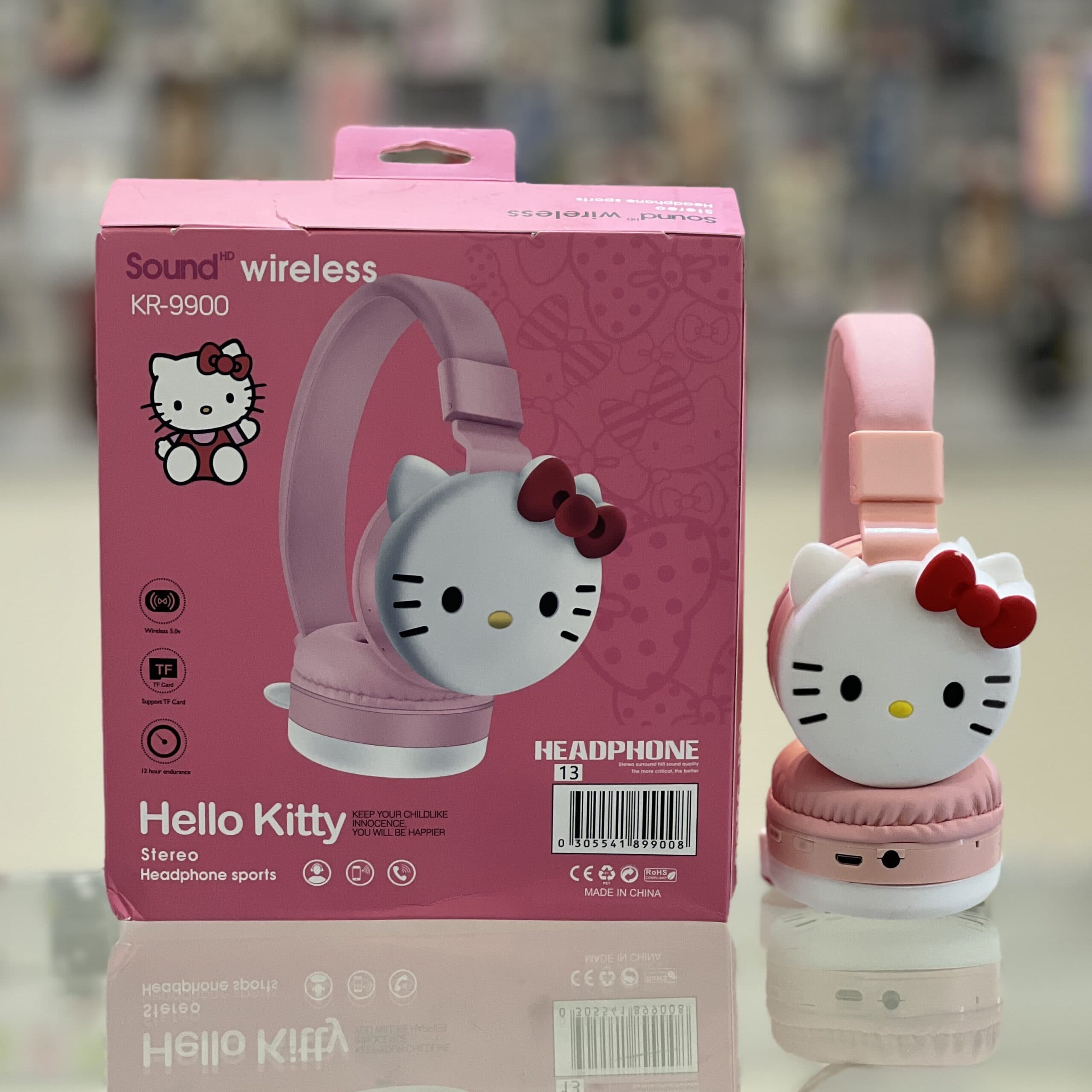 هدفون بیسیم عروسکی HiFi مدل KR-9900 طرح Hello Kitty — تصویر ۲