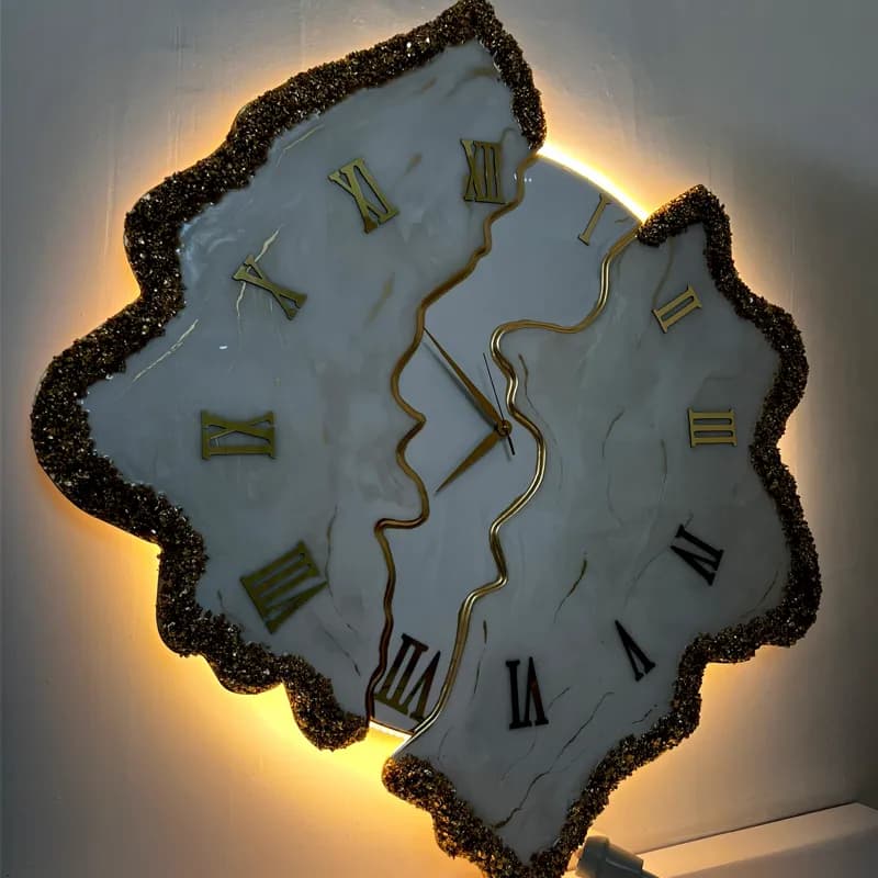 ساعت رزینی سه تیکه سفید طلایی