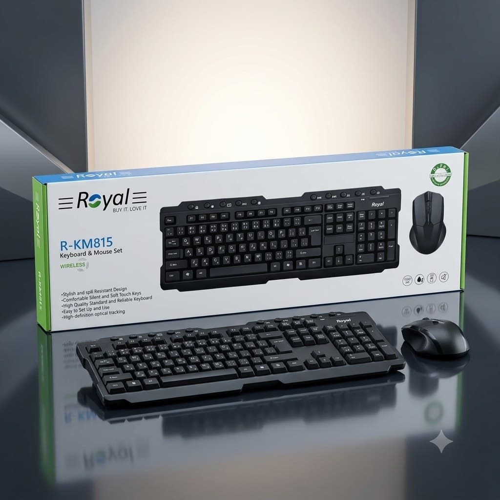 کیبورد و ماوس وایرلس ROYAL مدل KM-815