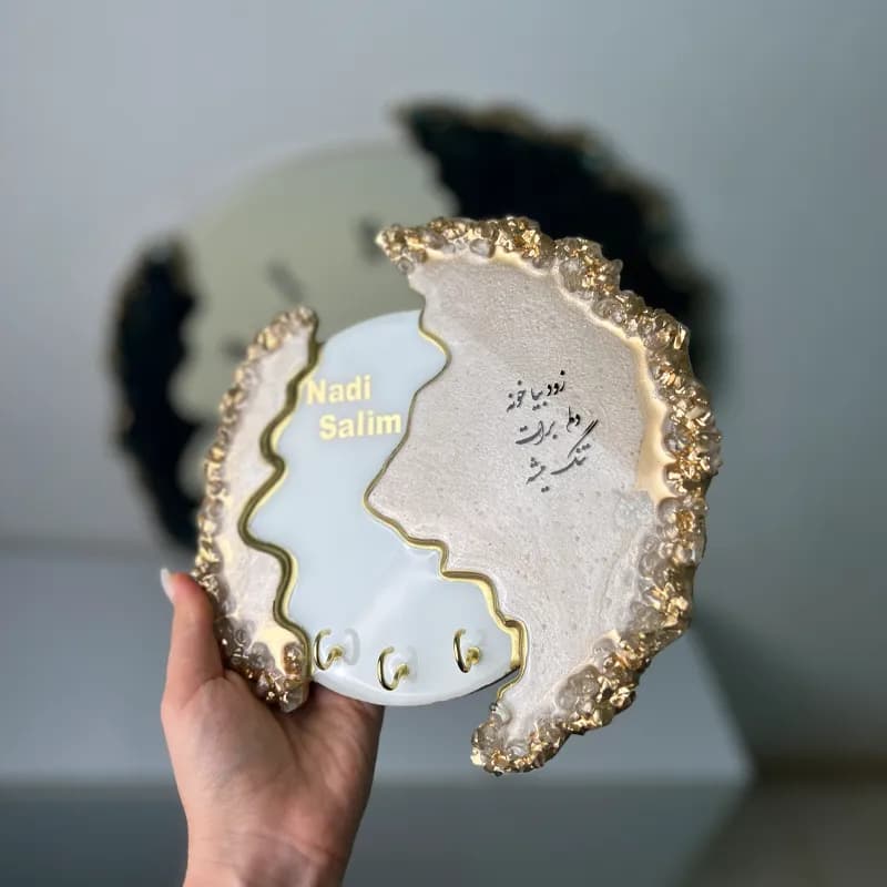 جاکلیدی رزینی دورچین کریستال با نام یار