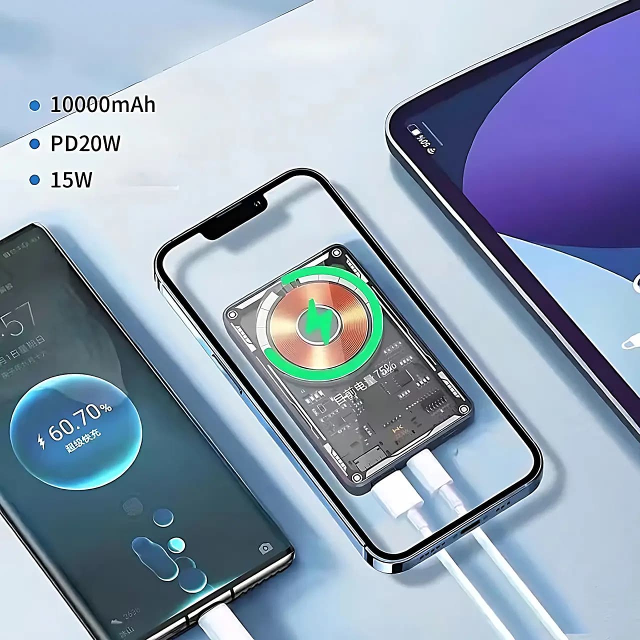 پاوربانک 10000 میلی آمپر ساعت وایرلس 22.5 وات ویکام مدل WP-289 — تصویر ۴