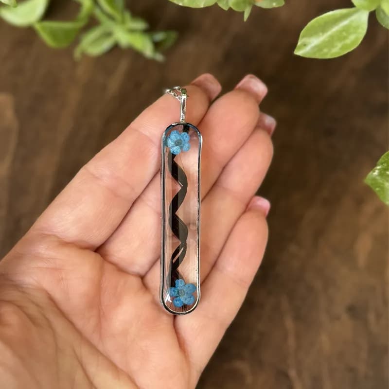 گردنبند موی یار با گل آبی — تصویر ۳