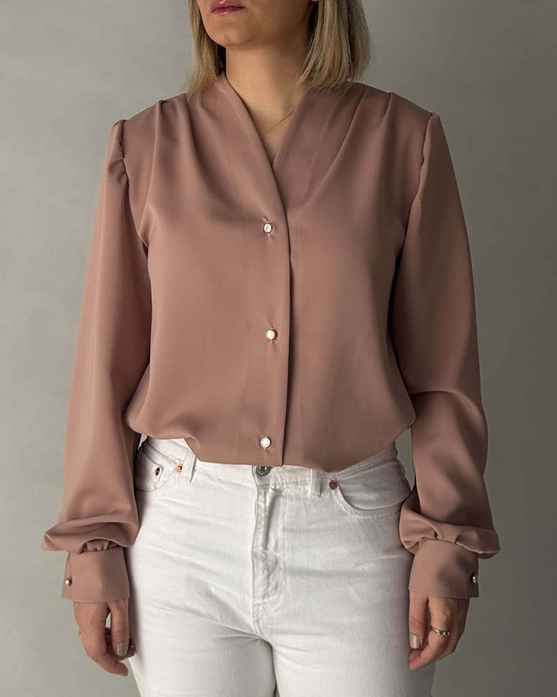 شومیز Lady (کرم صورتی)