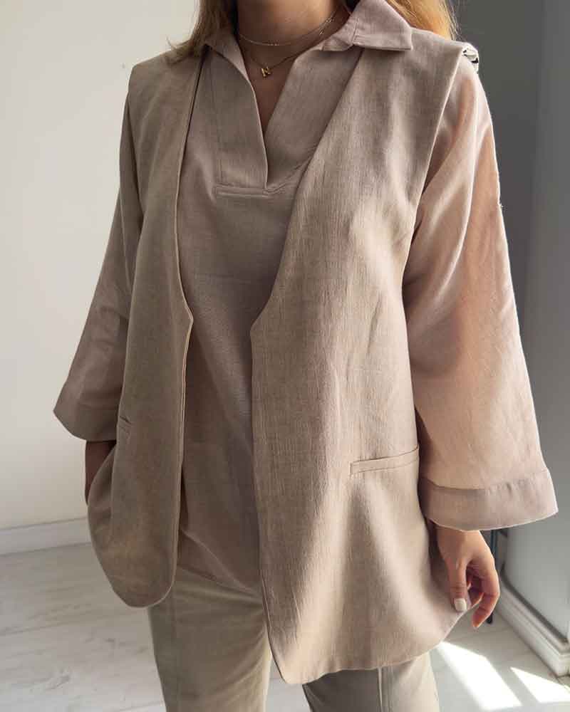شومیز Sahraa (کرم) — تصویر ۷