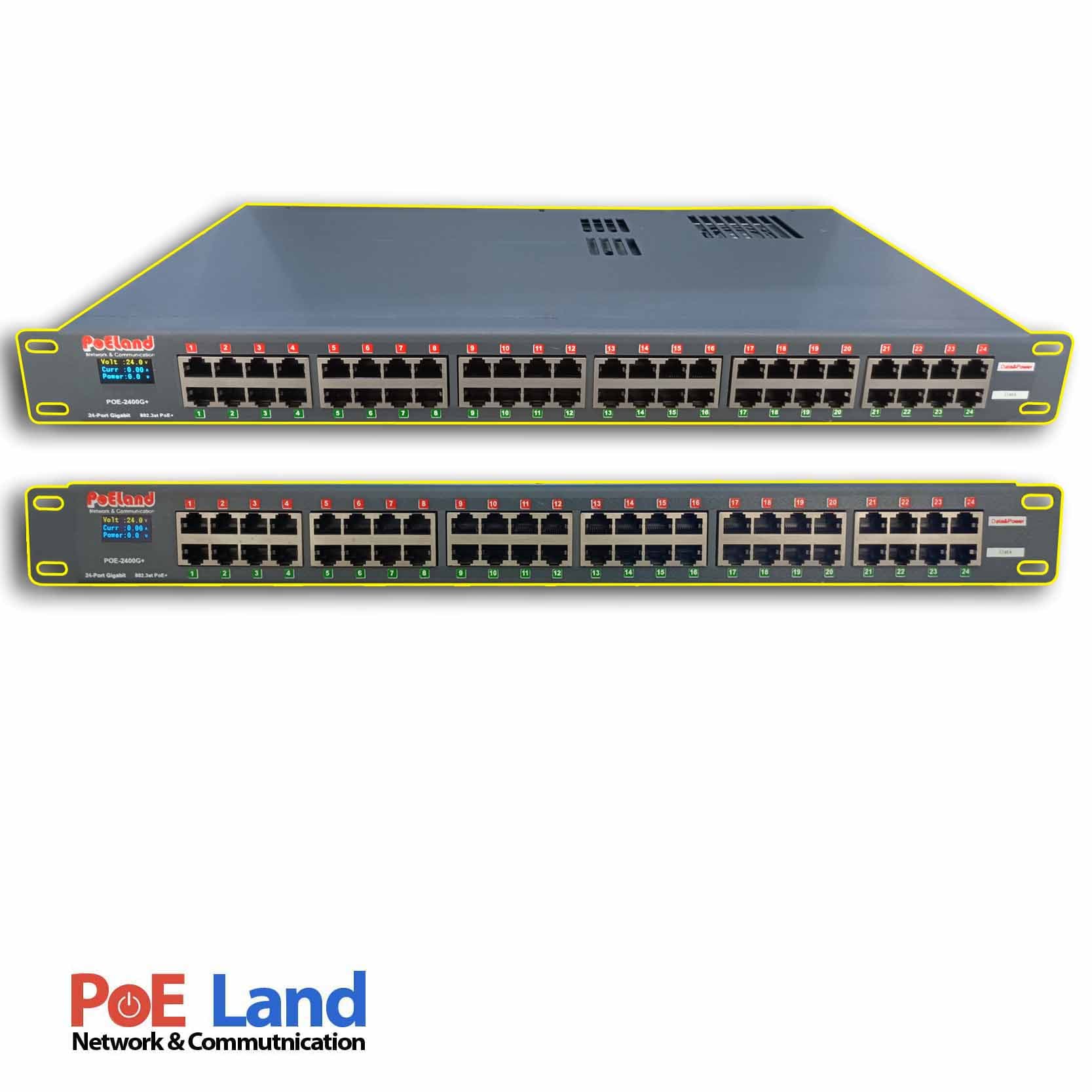 پچ پنل PoE گیگابایت با نمایشگر OLED مدل +PoELand-2400G — تصویر ۴