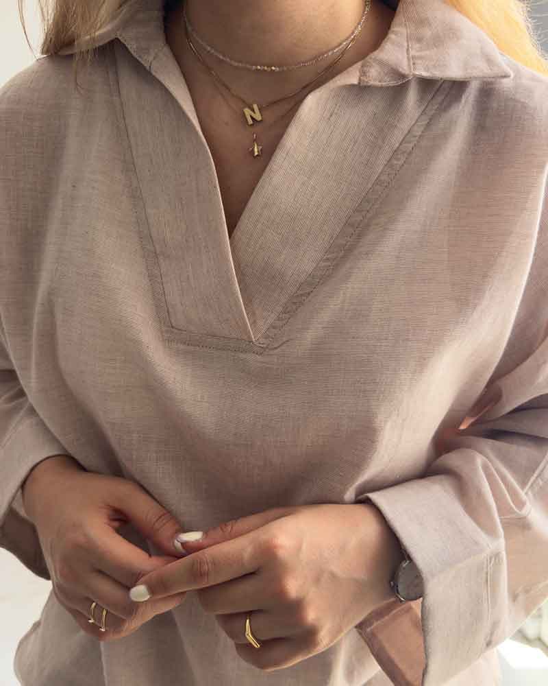 شومیز Sahraa (کرم) (اوتلت) — تصویر ۶