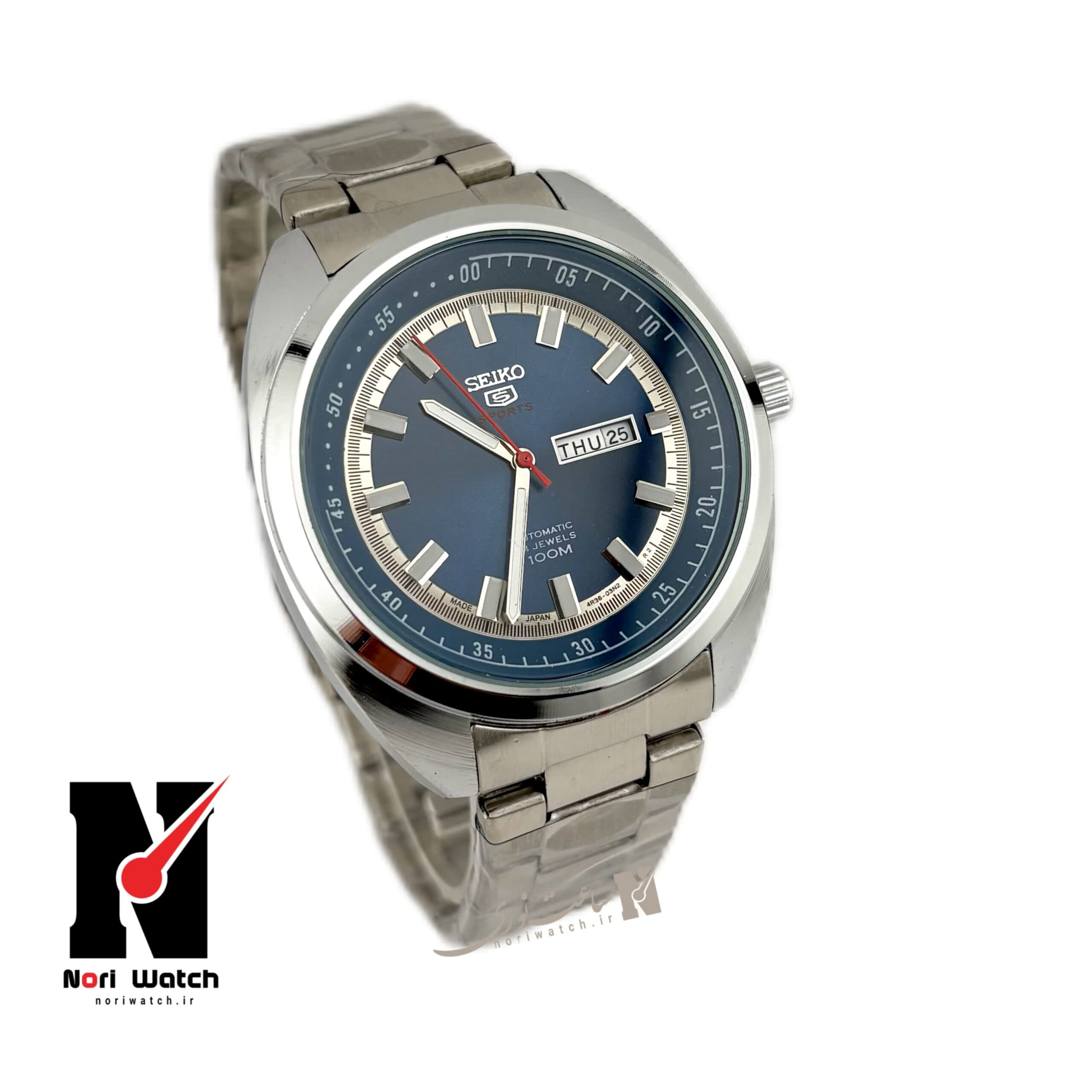 ساعت مردانه سیکو 5 صفحه سرمه ای seiko5 — تصویر ۲