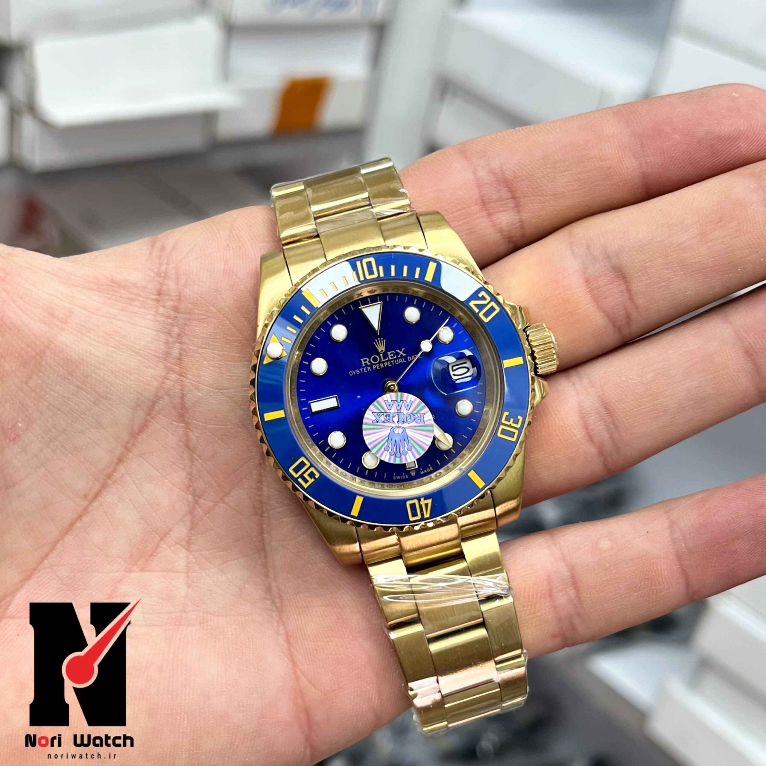 ساعت مچی مردانه رولکس ساب مارینر طلایی ROLEX — تصویر ۲