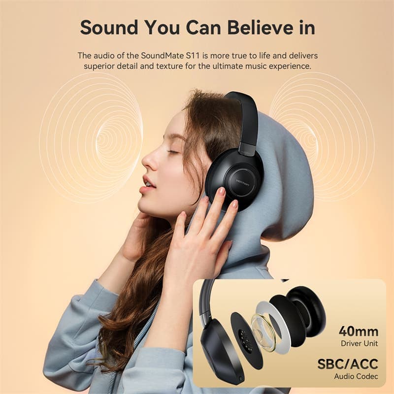 هدست وایرلس ونشن SoundMate S11 Black — تصویر ۳