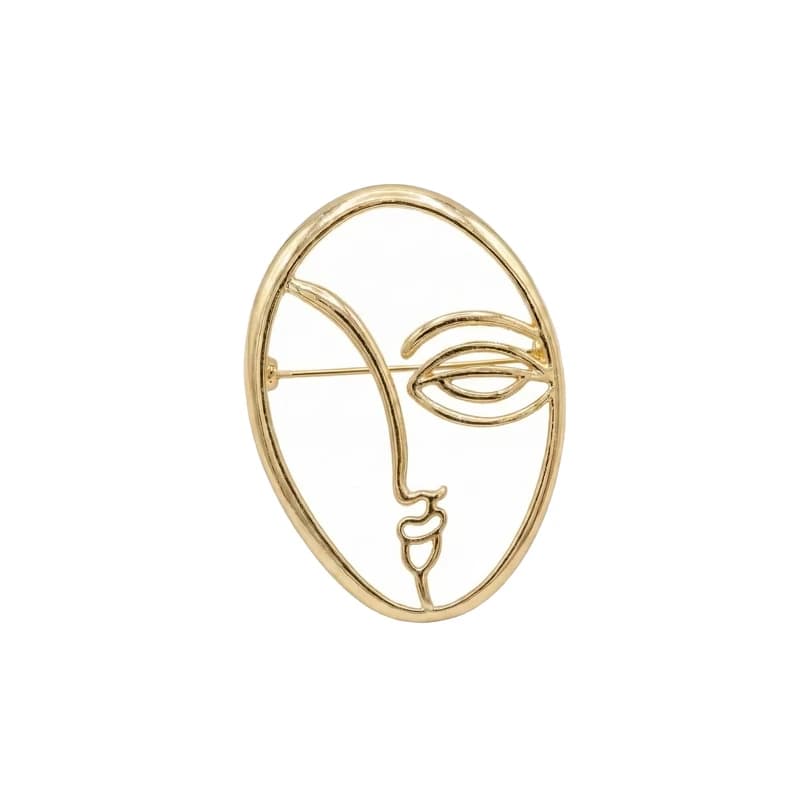گل سینه زنانه مدل نیم رخ طرح مینیمال — تصویر ۲