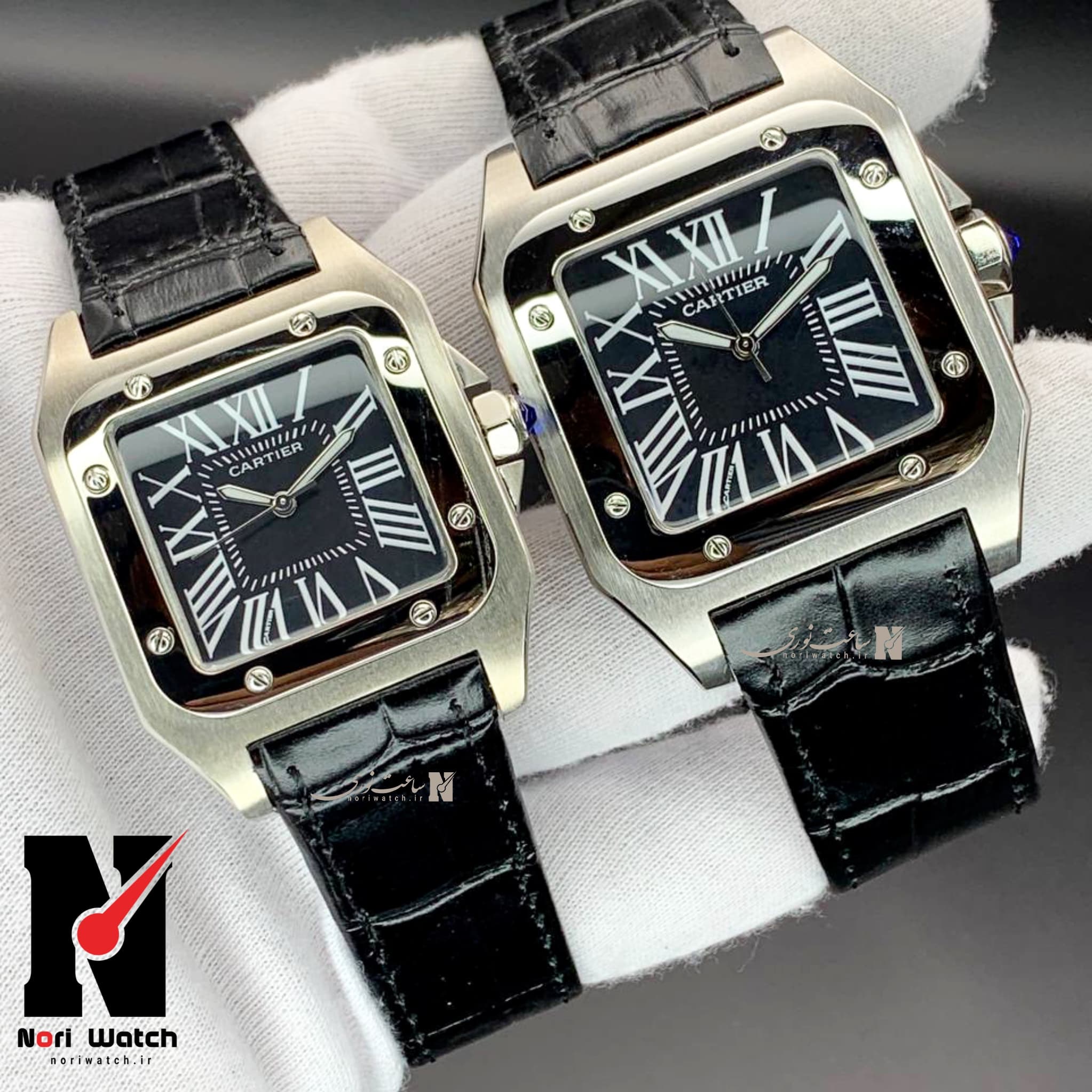 ساعت ست کارتیه سانتوس چرمی CARTIER