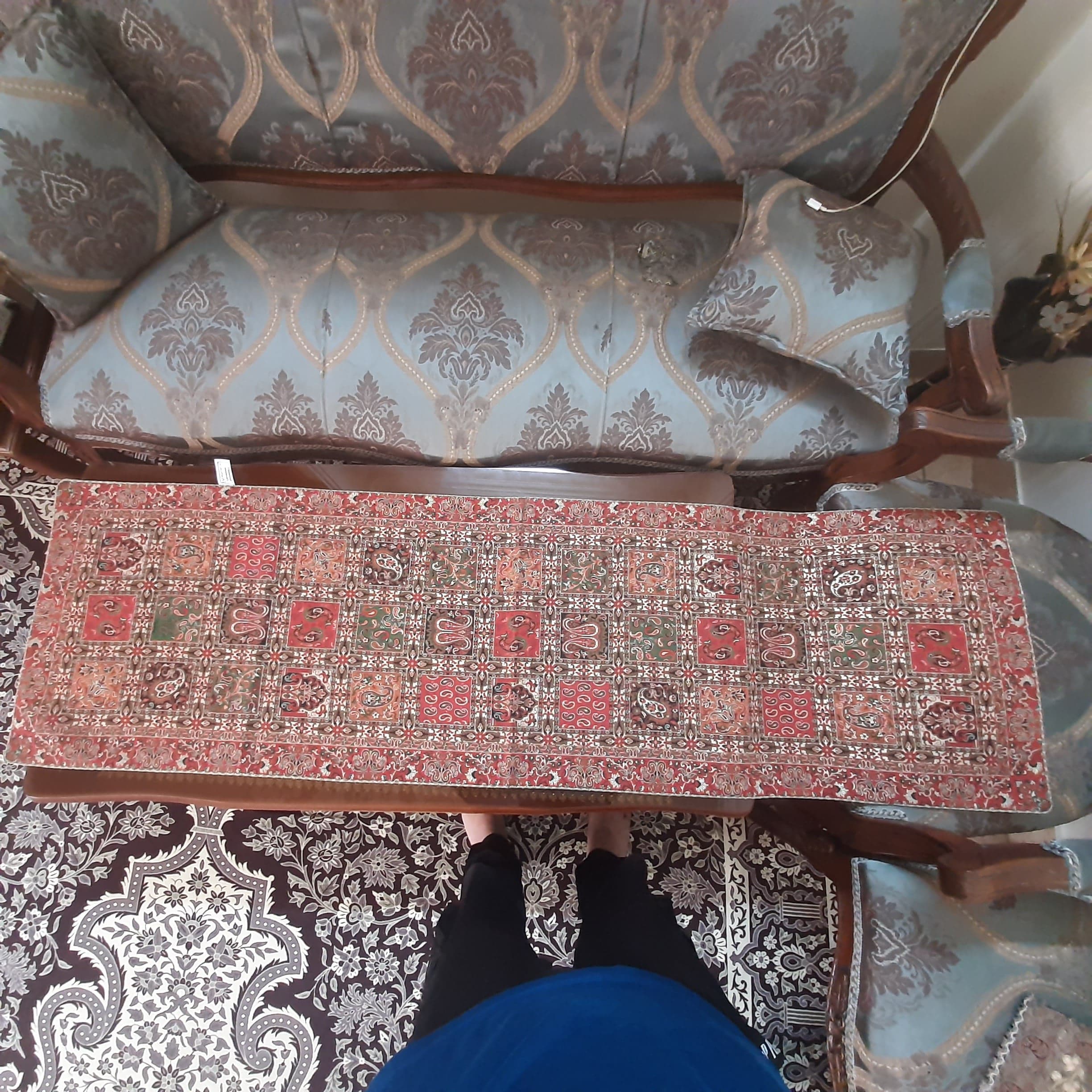 رانر ترمه ابریشم طرح بختیاری کد 3 — تصویر ۳