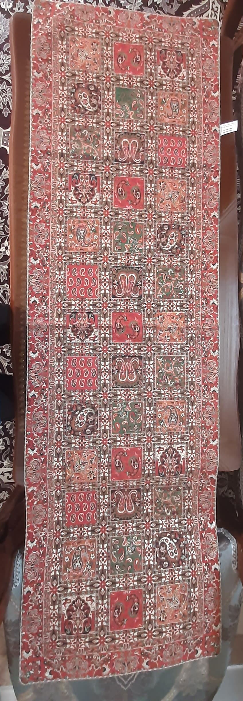 رانر ترمه ابریشم طرح بختیاری کد 3 — تصویر ۲