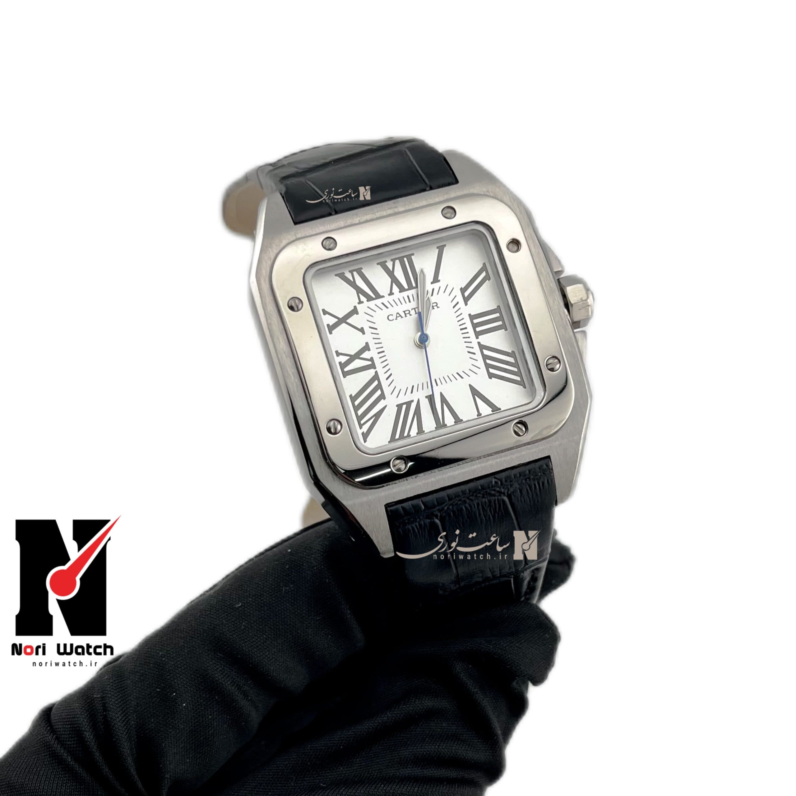 ساعت مچی مردانه کارتیر سانتوس چرمی CARTIER