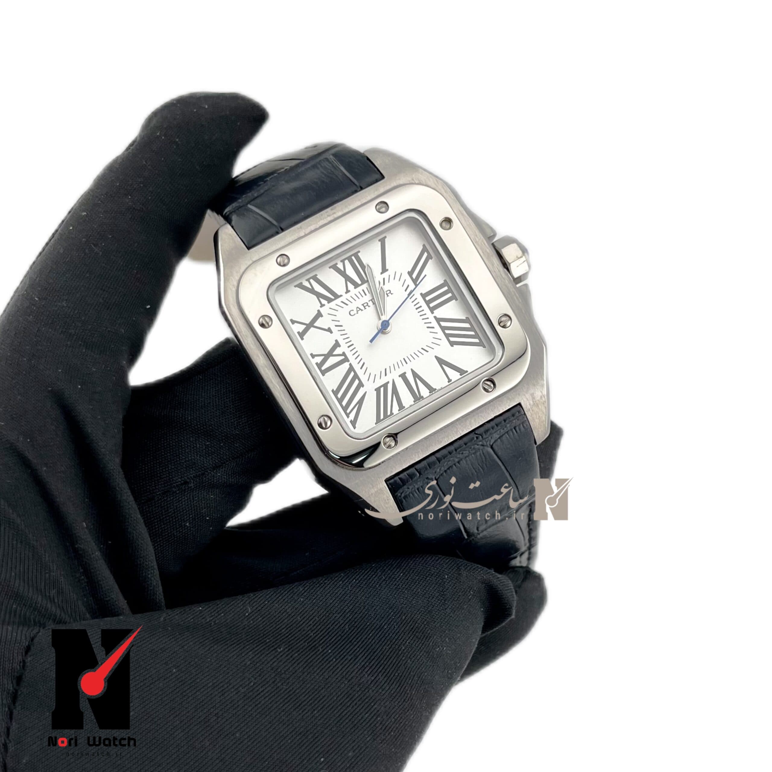 ساعت مچی مردانه کارتیر سانتوس چرمی CARTIER — تصویر ۴