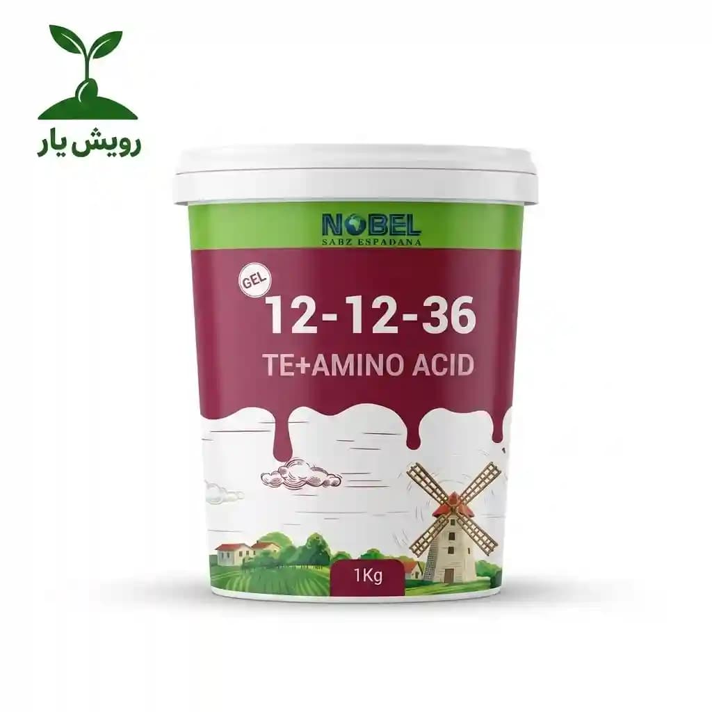 کود NPK 12-12-36 ژله‌ای نوبل ۱ کیلوگرمی | فرمول تغلیظ شده پتاس بالا + آمینواسید