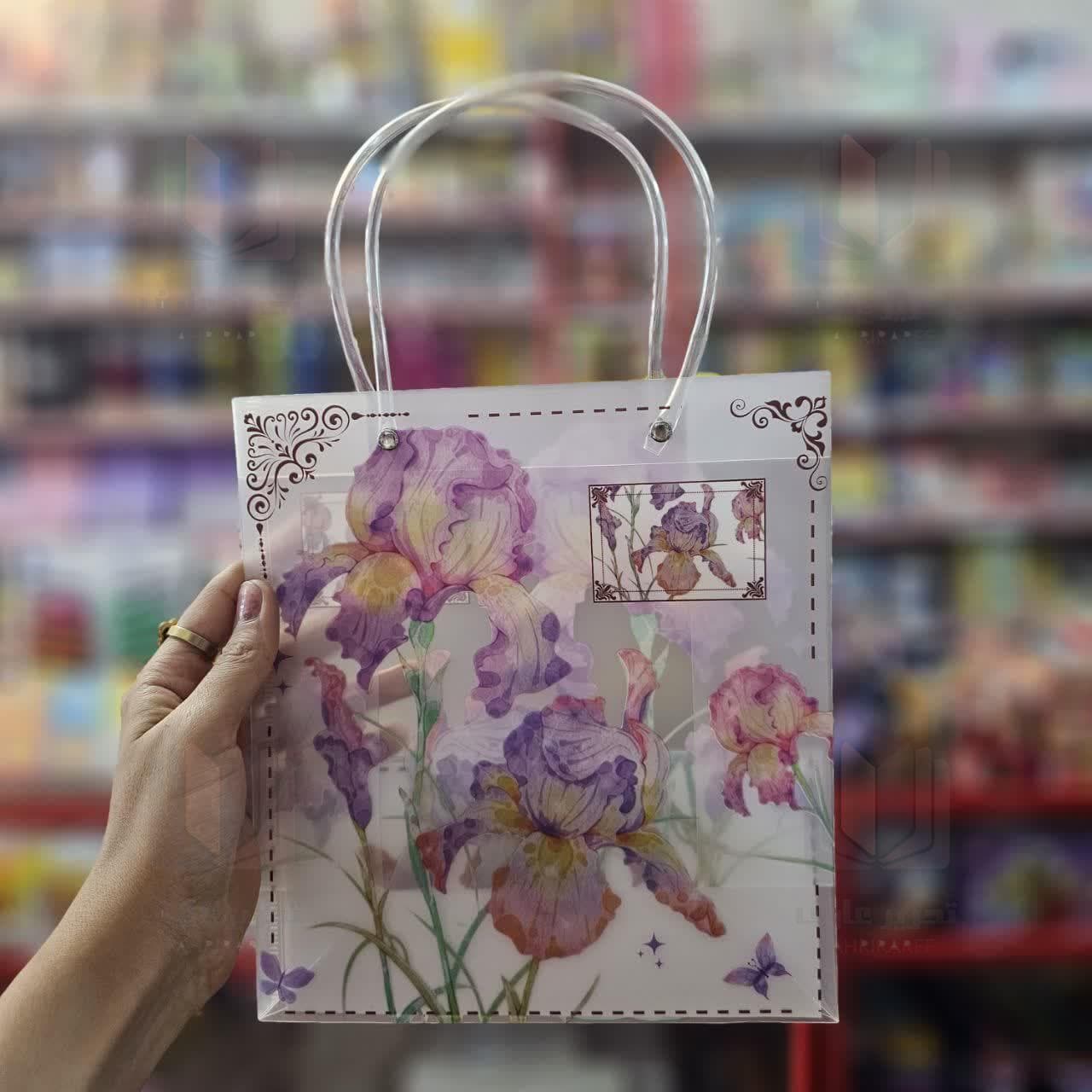 بگ کادویی شفاف طرح گل
