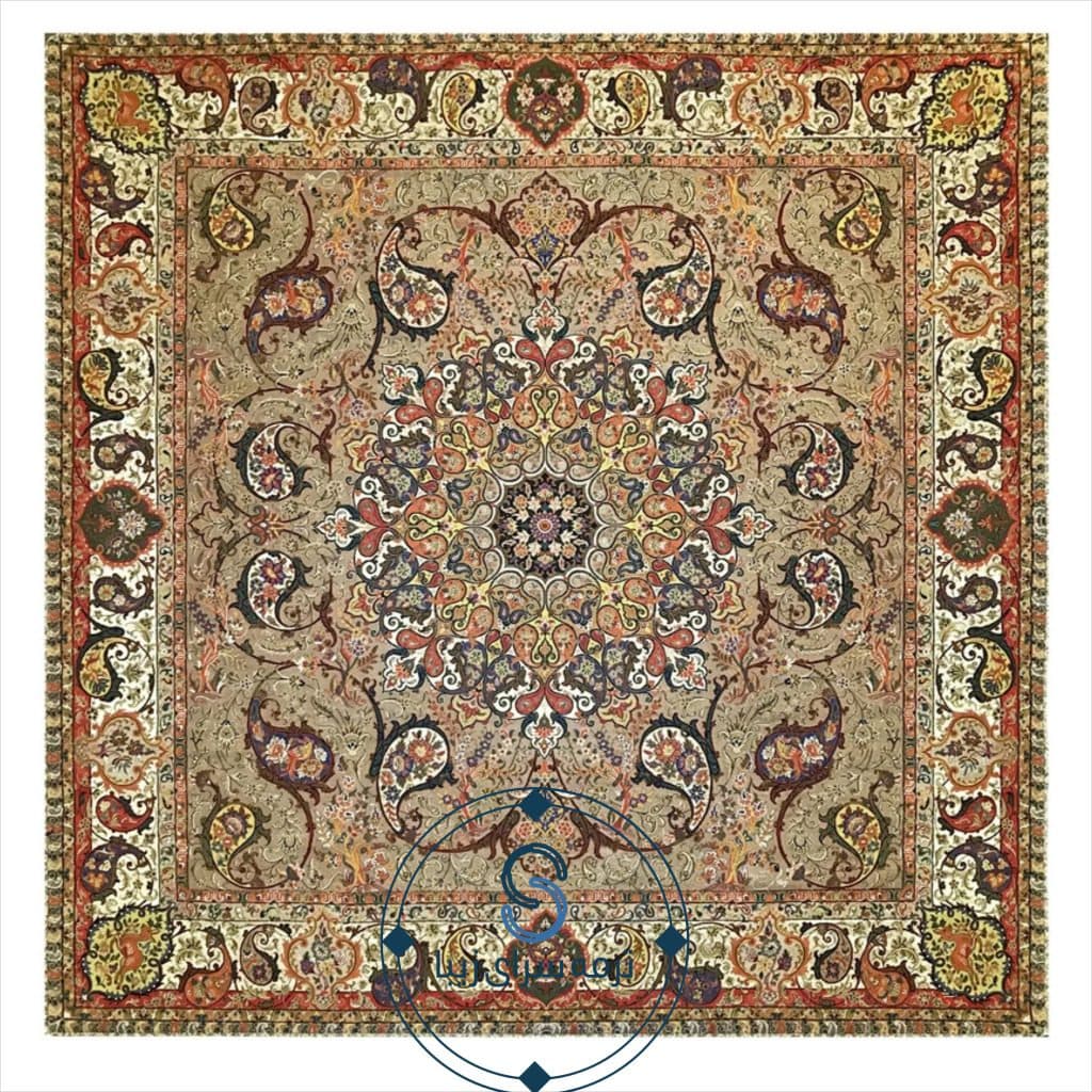رومیزی ترمه ابریشم طرح شهریار کد 2