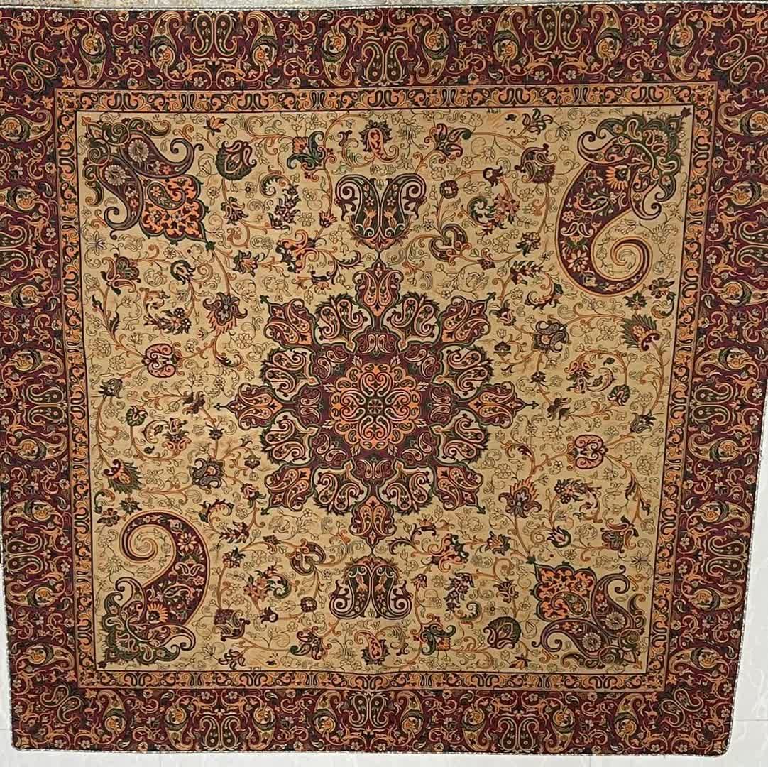 رومیزی ترمه سایز 75*75 ابریشمی بهار کد 1