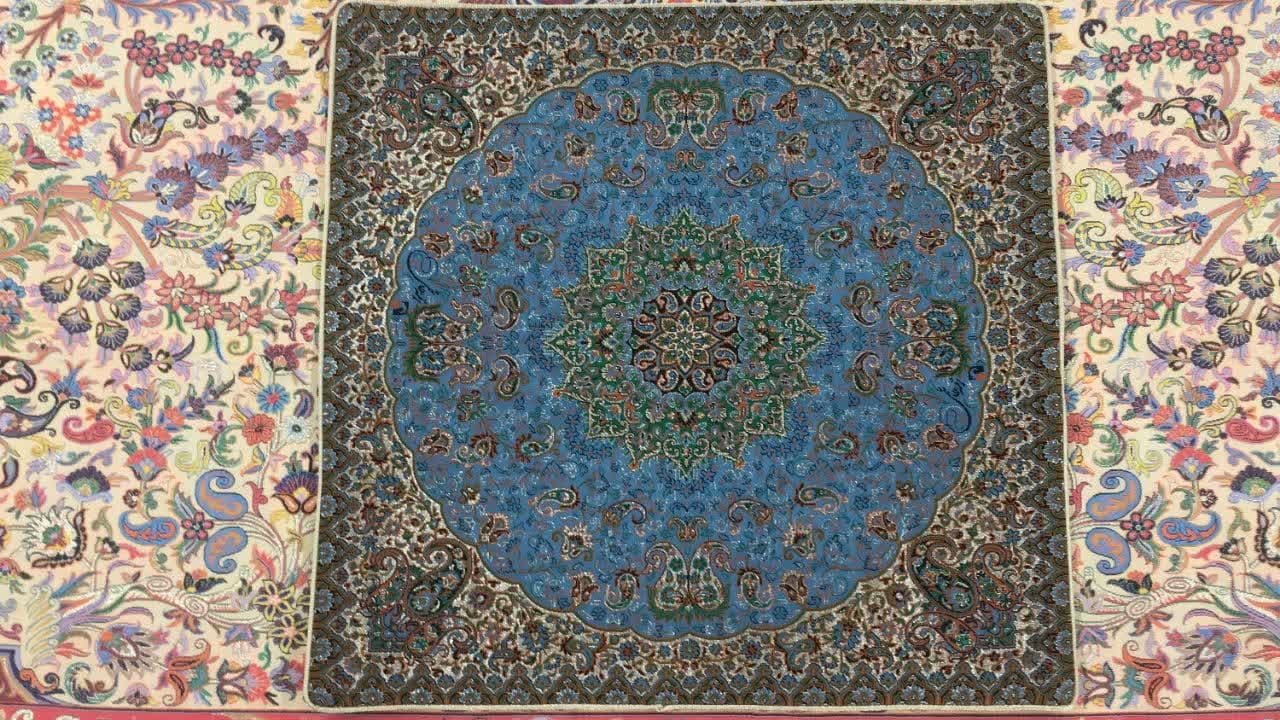 کاور کوسن ترمه ابریشم طرح شاه زرند کد 1