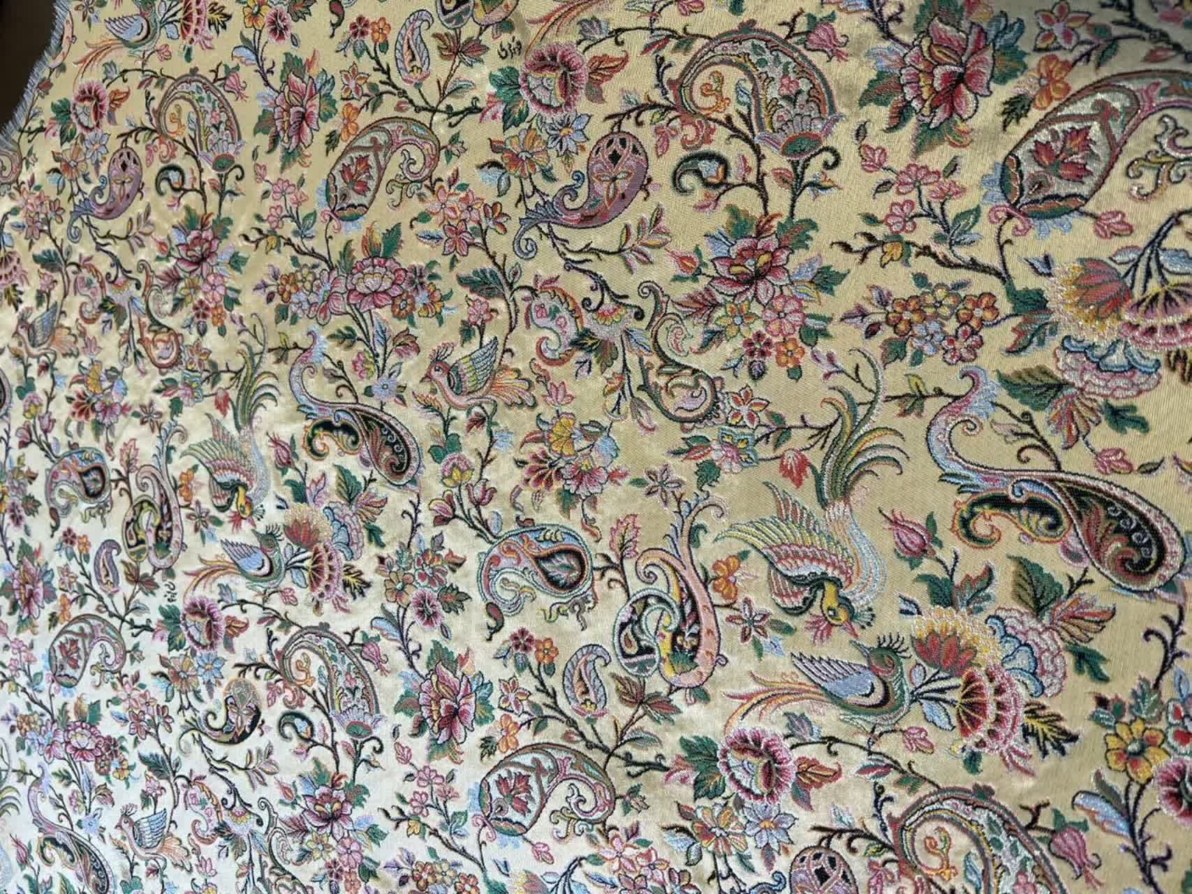 پارچه ترمه ابریشم طرح پرستو کد 5 — تصویر ۲