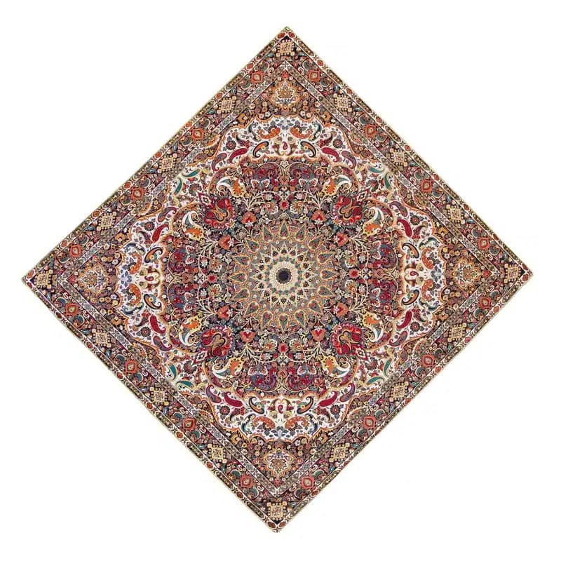 رومیزی ترمه طرح باغ بهشت کد tre2 سایز 70*70