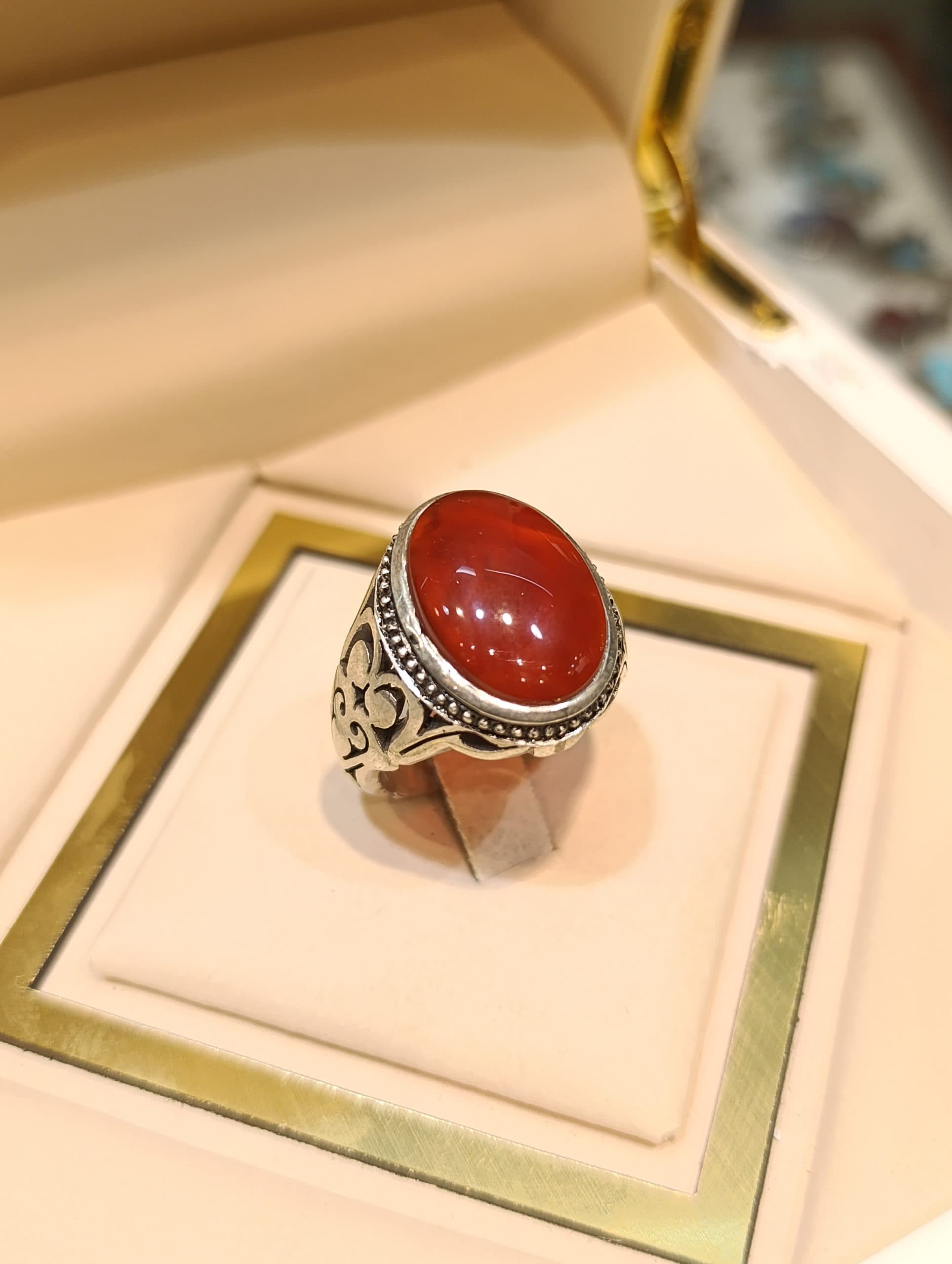 انگشتر نقره دستساز مردانه عقیق یمنی – کدR1348