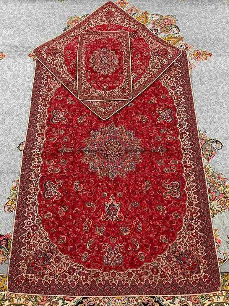 جانماز ترمه ابریشم طرح شاه زرند کد 1