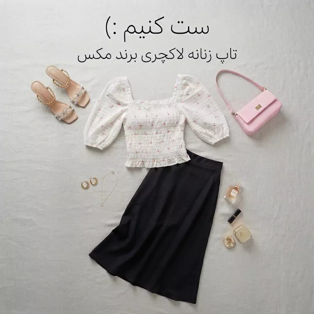 بلوز کش دوزی یقه خشتی سفید مدل 55949 — تصویر ۲