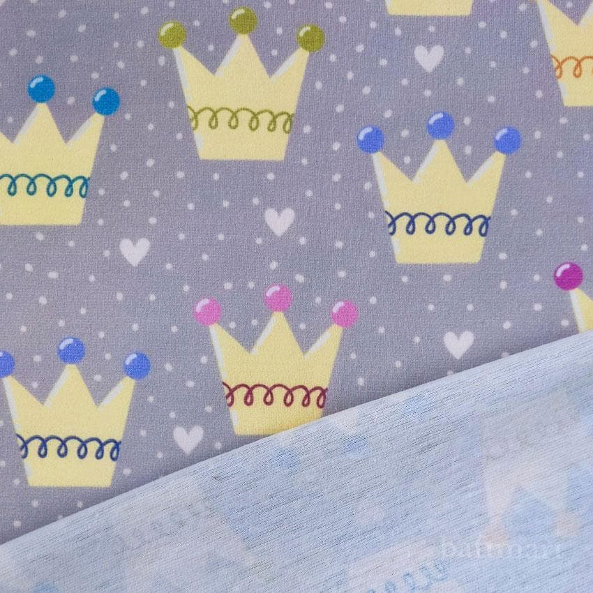 پارچه تریکو تاپ و تیشرت طرح تاج و قلب — تصویر ۲