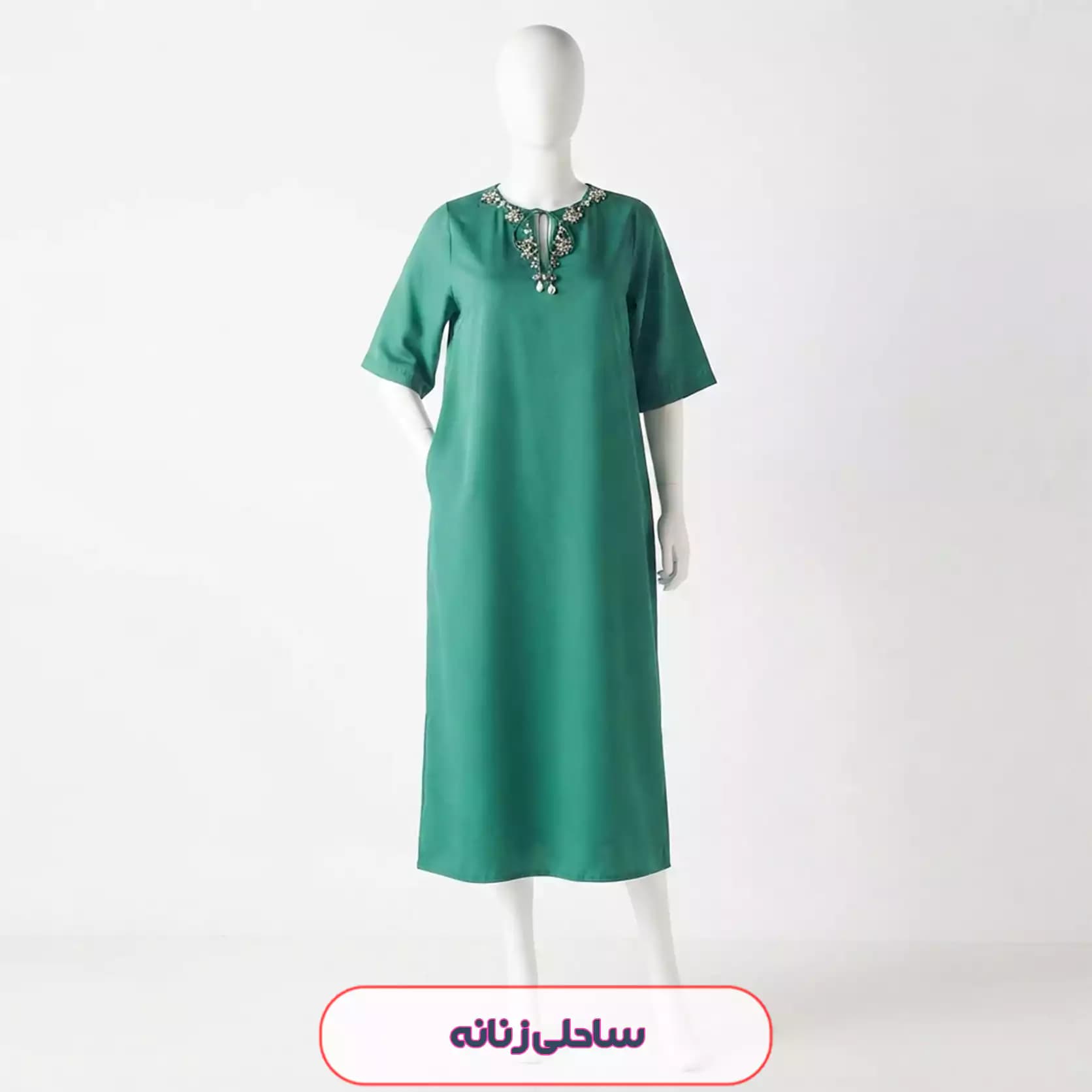 پیراهن کفتان زنانه سایز بزرگ سبز برند Splash مدل 53633