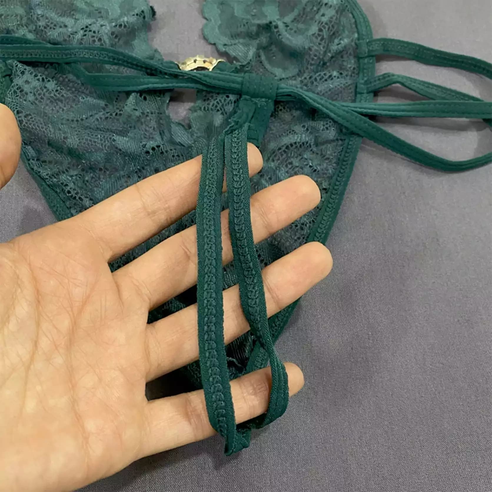 بادی لباس خواب توری سبز زنانه SHEIN مدل فانتزی 53270 — تصویر ۵